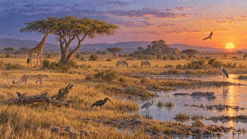 Savanna at dusk