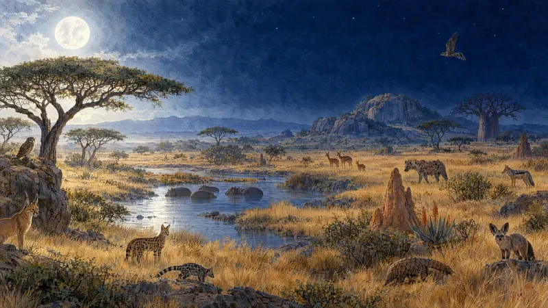 Savanna at night